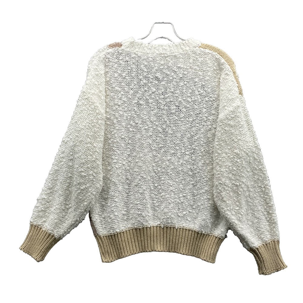 VTG Needles & Yarn Knit Sweater Women Large Patchwork Grandma Cottage ShabbyChic - Picture 2 of 8